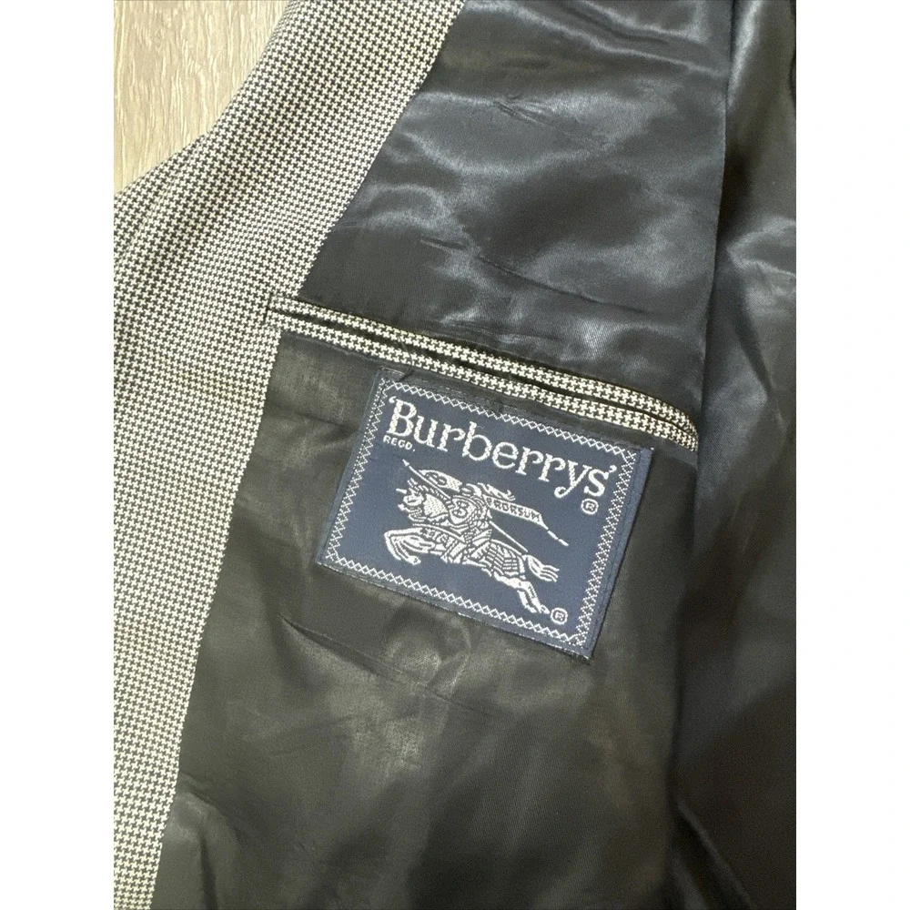 Burberry Men's Houndstooth Sport Coat Blazer Jacket Men's 42R Gray Regular